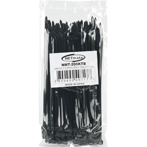 NETmate NMT-200KTB 4.8x200mm 케이블 타이 (블랙/100EA)