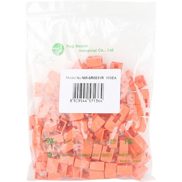 PLUG MASTER NM-SR003YR RJ-45 각부트(6Ø/오렌지/100개)
