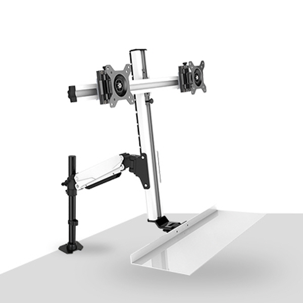 NETmate NMA-VMW12 2단 관절형 듀얼 모니터 스탠딩 거치대(기계식/가스스프링/10+1kg)