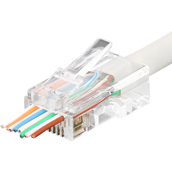 PLUG MASTER P8-007-47 UTP CAT.5E RJ-45 8P8C EZ 플러그(클리어) - Three Prongs 핀(100개)