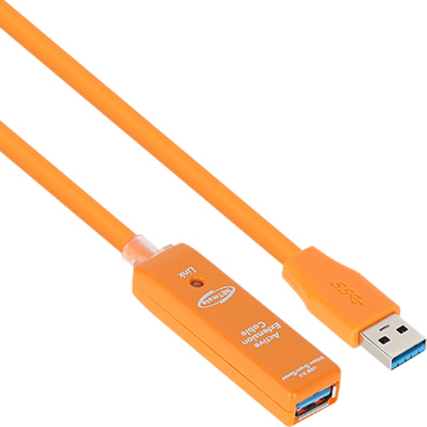 NETmate CBL-302OR-7M USB3.0 리피터 7m (오렌지/전원 아답터 포함)