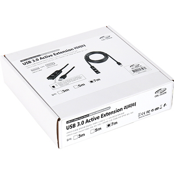 NETmate CBL-302OR-7M USB3.0 리피터 7m (오렌지/전원 아답터 포함)