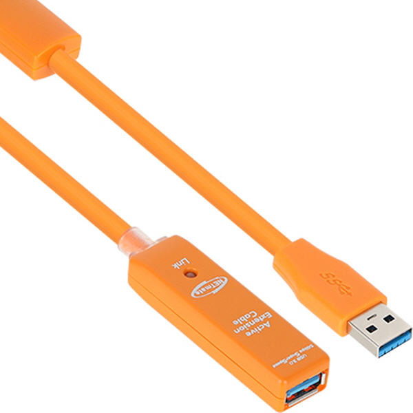 NETmate CBL-302OR-15M USB3.0 리피터 15m (오렌지/전원 아답터 포함)