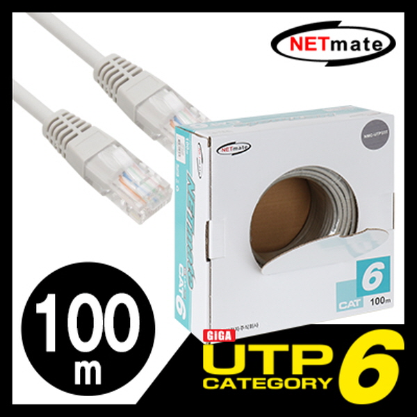 NETmate NMC-UTP23T CAT.6 UTP 케이블 100m (연선/그레이)