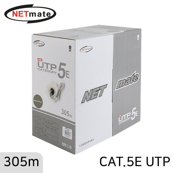 NETmate NMC-UTP15T CAT.5E UTP 케이블 305m (단선/그레이)