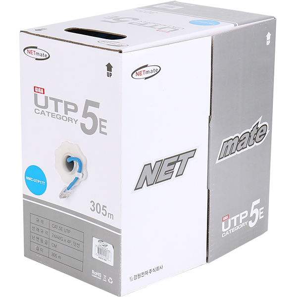 NETmate NMC-UTP17T CAT.5E UTP 케이블 305m (단선/블루)