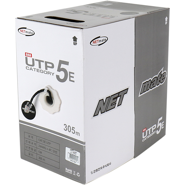 NETmate NMC-UTP29T CAT.5E UTP 케이블 305m (단선/블랙)