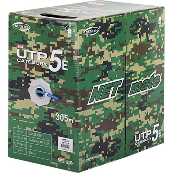 NETmate NMC-UTP17A CAT.5E UTP 케이블 305m (단선/블루/밀리터리 박스)