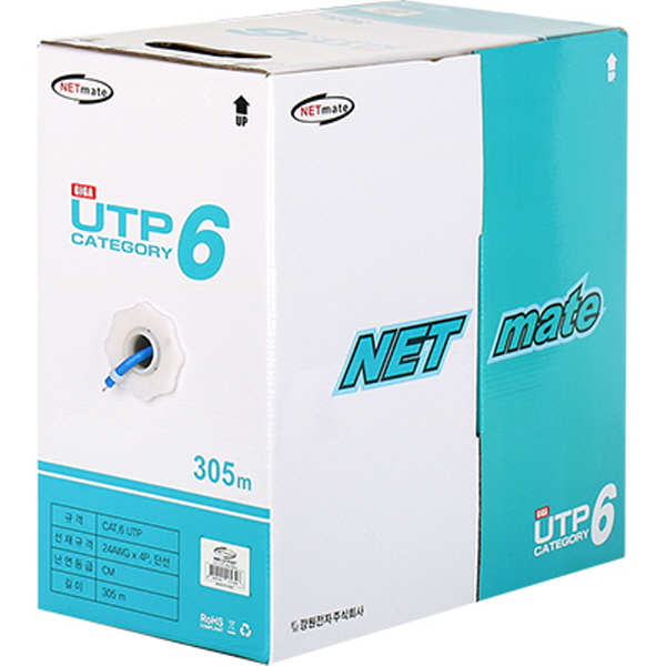NETmate NMC-UTP26T CAT.6 UTP 케이블 305m (단선/블루)