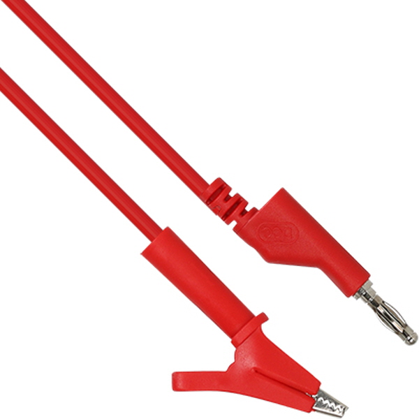 NETmate NMC-BC10R 바나나 플러그/잭 - 악어 클립 케이블 1m (레드)