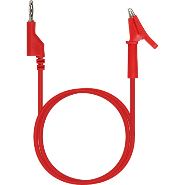 NETmate NMC-BC10R 바나나 플러그/잭 - 악어 클립 케이블 1m (레드)