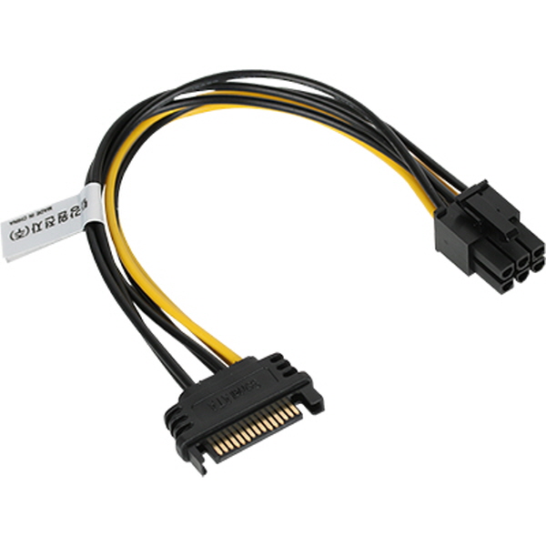 NETmate NMP-SV6P SATA 파워 15핀 to PCI-E 6핀 전원 케이블