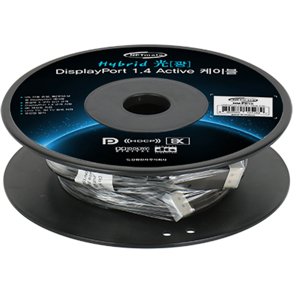 NETmate NM-FD10 8K 60Hz Hybrid 광 DisplayPort 1.4 Active 케이블(무전원) 10m