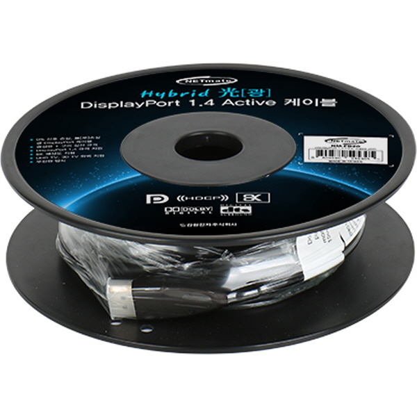 NETmate NM-FD20 8K 60Hz Hybrid 광 DisplayPort 1.4 Active 케이블(무전원) 20m