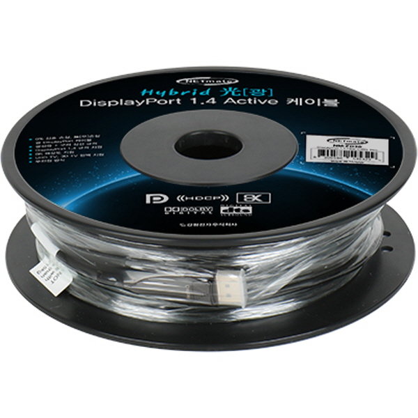 NETmate NM-FD30 8K 60Hz Hybrid 광 DisplayPort 1.4 Active 케이블(무전원 30m