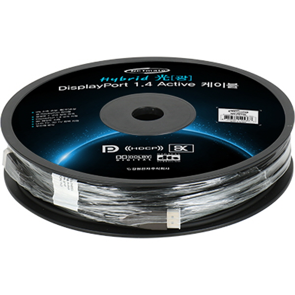 NETmate NM-FD100 8K 60Hz Hybrid 광 DisplayPort 1.4 Active 케이블(무전원) 100m