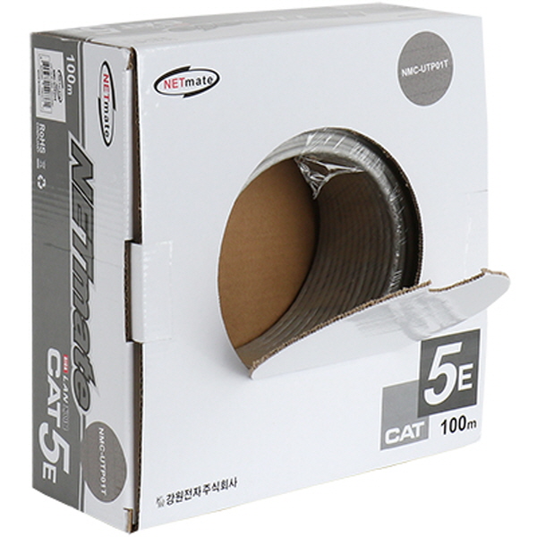 NETmate NMC-UTP01T CAT.5E UTP 케이블 100m (단선/그레이)