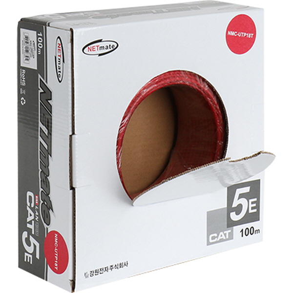 NETmate NMC-UTP18T CAT.5E UTP 케이블 100m (단선/레드)