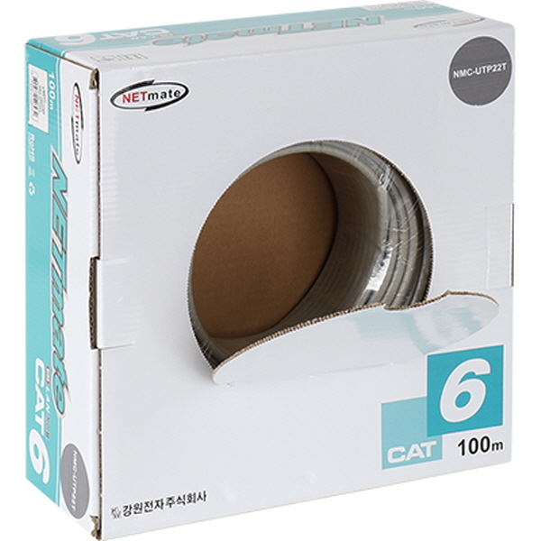 NETmate NMC-UTP22T CAT.6 UTP 케이블 100m (단선/그레이)