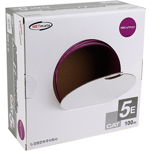 NETmate NMC-UTP33T  CAT.5E UTP 케이블 100m (단선/바이올렛)