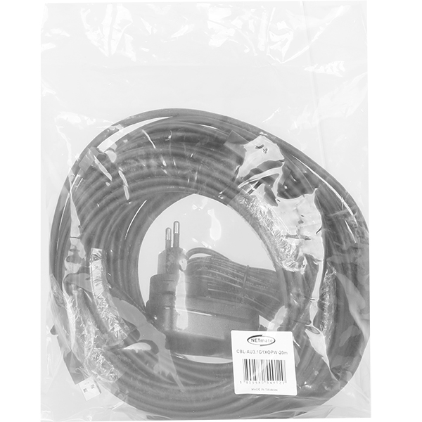 NETmate CBL-AU3.1G1XOPW-20m USB3.1 Gen1(3.0) AM-CM(Lock) 리피터 20m(전원 아답터 포함)