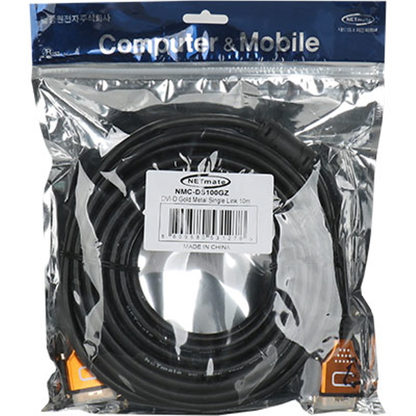 NETmate NMC-DS100GZ DVI-D 싱글 Gold Metal 케이블 10m