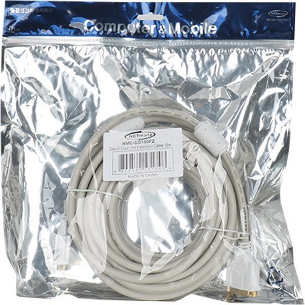 NETmate NMC-DD100FZ DVI-D 듀얼 연장 케이블 10m