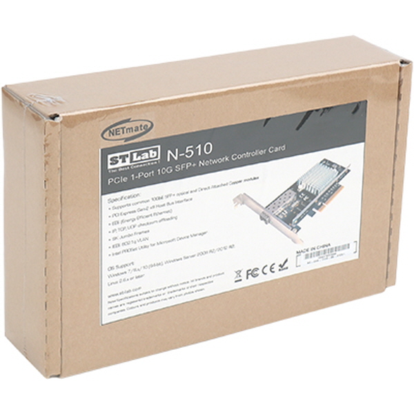 NETmate N-510 PCI Express 싱글 10GbE SFP+ 랜카드(Intel 82599 칩셋)(모듈 미포함)