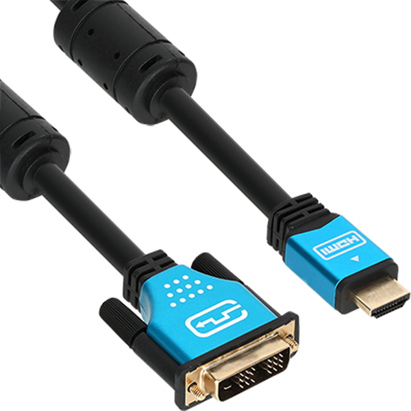 NETmate NM-HD15BZ HDMI to DVI Blue Metal 케이블 15m