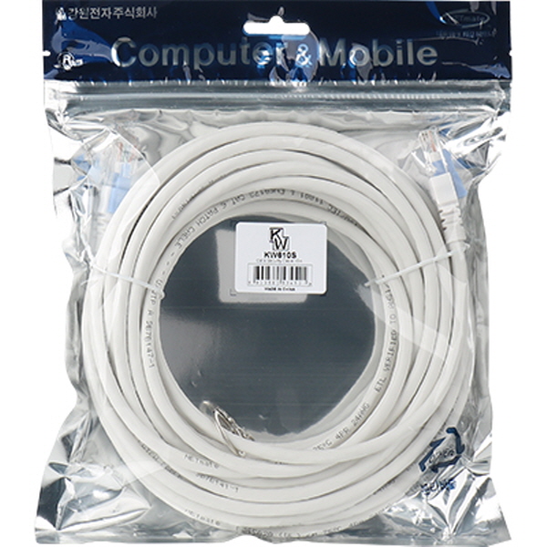 [표준제품]KW KW610S CAT.6 UTP 기가비트 보안 랜 케이블 10m