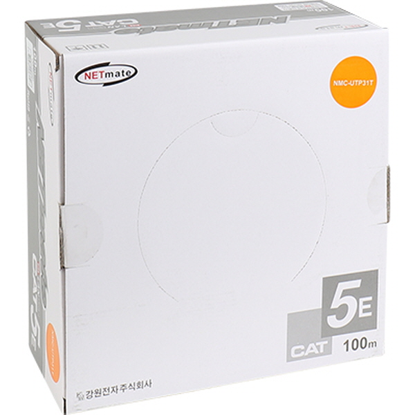 NETmate NMC-UTP31T CAT.5E UTP 케이블 100m (단선/오렌지)