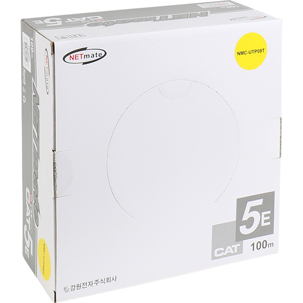 NETmate NMC-UTP08T CAT.5E UTP 케이블 100m (연선/옐로우)
