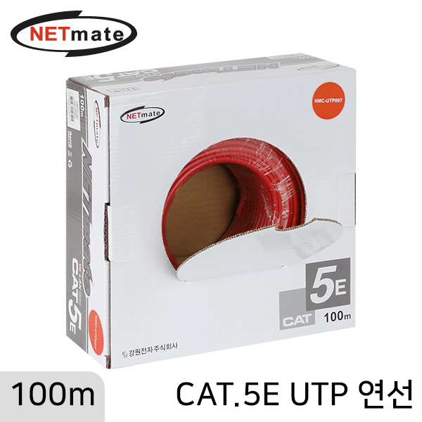 NETmate NMC-UTP09T CAT.5E UTP 케이블 100m (연선/레드)
