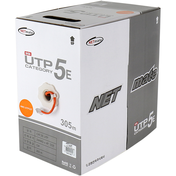 NETmate NMC-UTP32T CAT.5E UTP 케이블 305m (단선/오렌지)