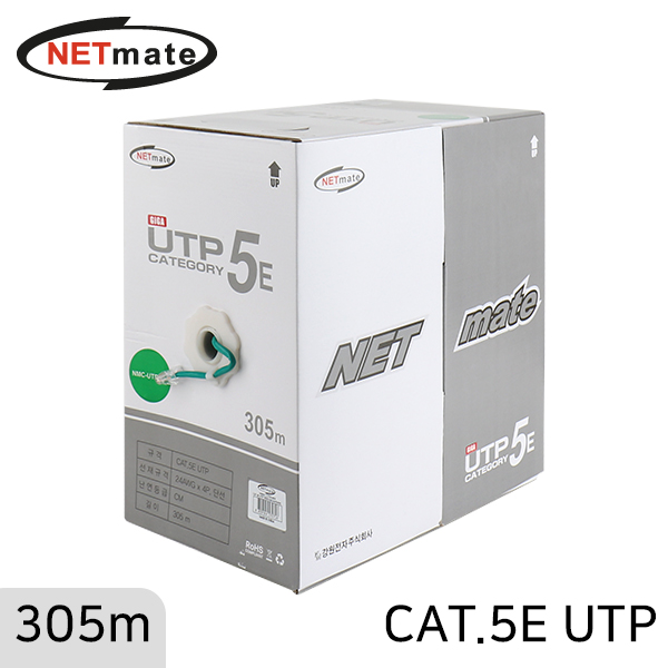 NETmate NMC-UTP28T CAT.5E UTP 케이블 305m (단선/그린)