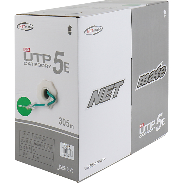 NETmate NMC-UTP28T CAT.5E UTP 케이블 305m (단선/그린)