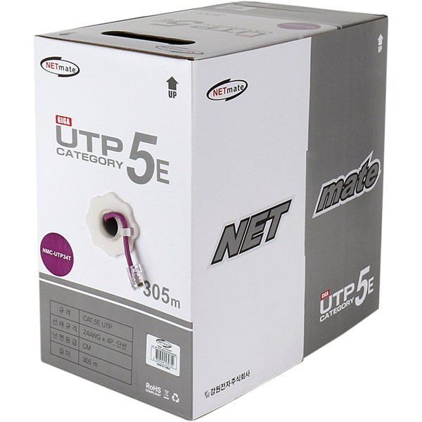 NETmate NMC-UTP34T CAT.5E UTP 케이블 305m (단선/바이올렛)