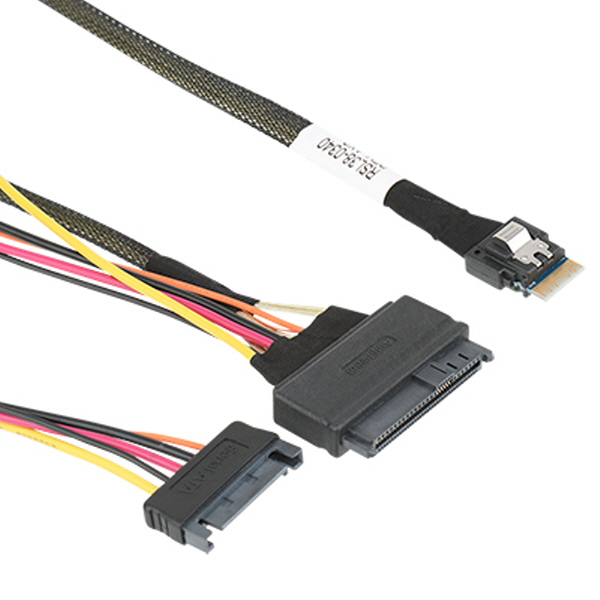 NETmate NM-SA02 내장형 Slimline SAS(SFF-8654)/U.2(SFF-8639) 케이블 0.5m