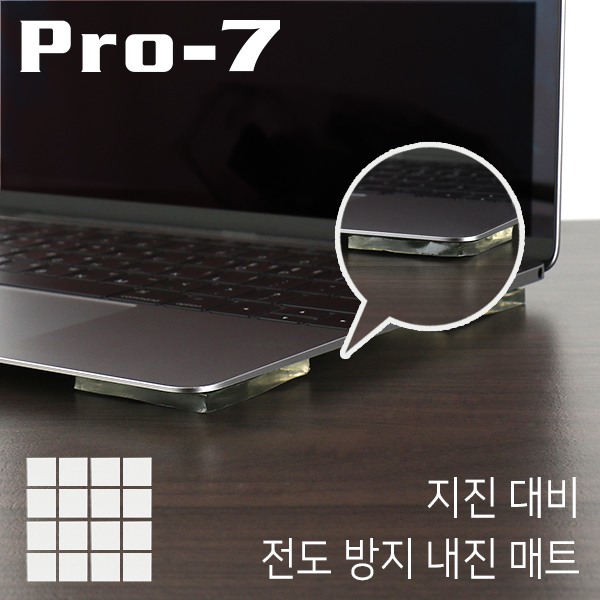 Pro-7 P-N2016C 지진 대비 전도 방지 내진 매트(20x20x5mm/64kg/클리어)