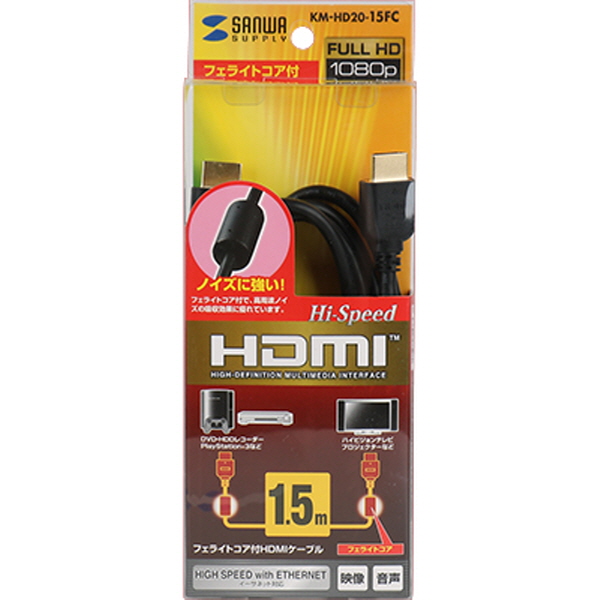 SANWA KM-HD20-15FC 4K 30Hz HDMI 1.4 케이블 1.5m