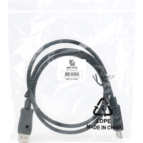 [표준제품]KW KW141D VESA 공식 인증 8K 60Hz DisplayPort 1.4 케이블 1m