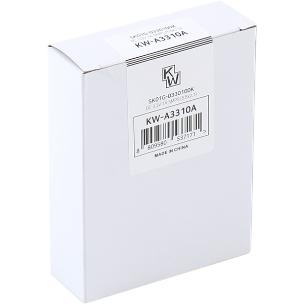 KW KW-A3310A(SK01G-0330100K) 3.3V 1A SMPS 아답터(5.5x2.1mm/C:+)