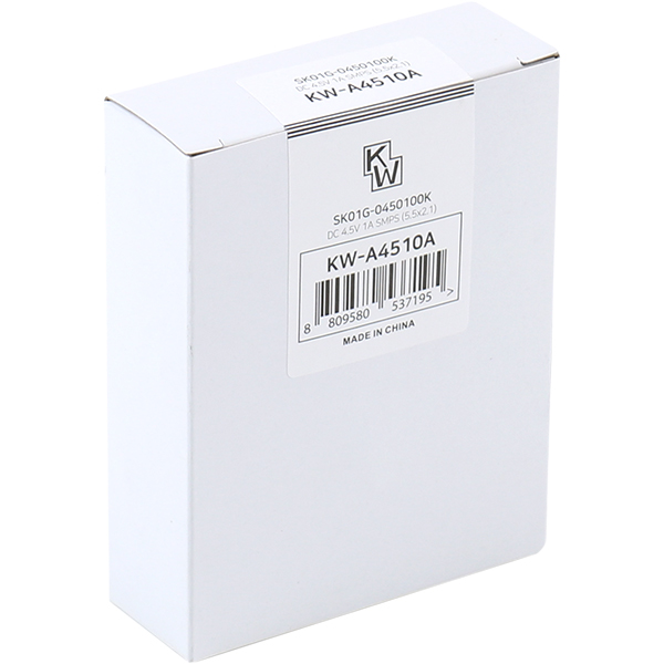 KW KW-A4510A(SK01G-0450100K) 4.5V 1A SMPS 아답터(5.5x2.1mm/C:+)