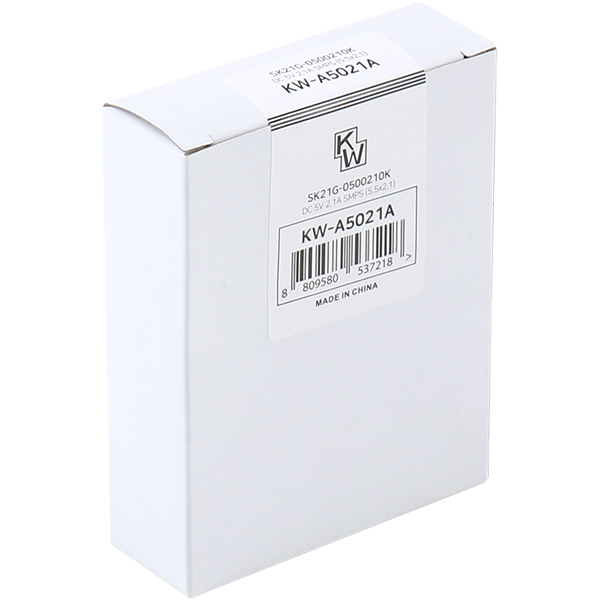 KW KW-A5021A(SK21G-0500210K) 5V 2.1A SMPS 아답터(5.5x2.1mm/C:+)