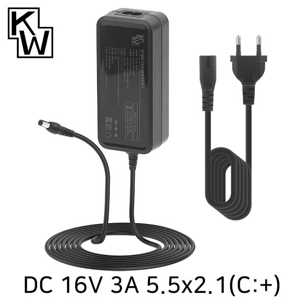 KW KW-A1630A(SK06T-1600300W2) 16V 3A SMPS 아답터(5.5x2.1mm/C:+)