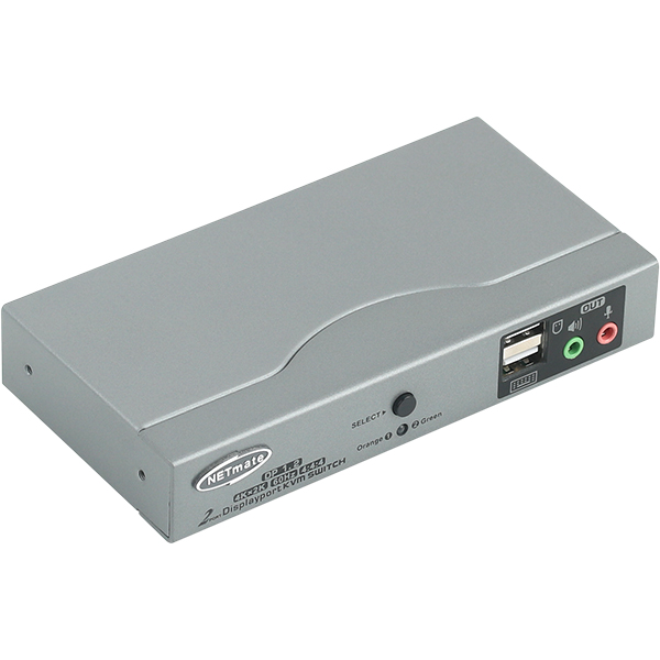 NETmate NM-DKD02C 4K 60Hz Displayport KVM 2:1 스위치(USB/케이블 포함)