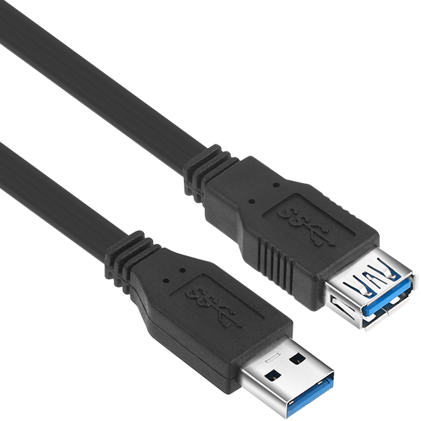 NETmate NMC-UF303F USB3.0 연장 AM-AF FLAT 케이블 0.3m (블랙)