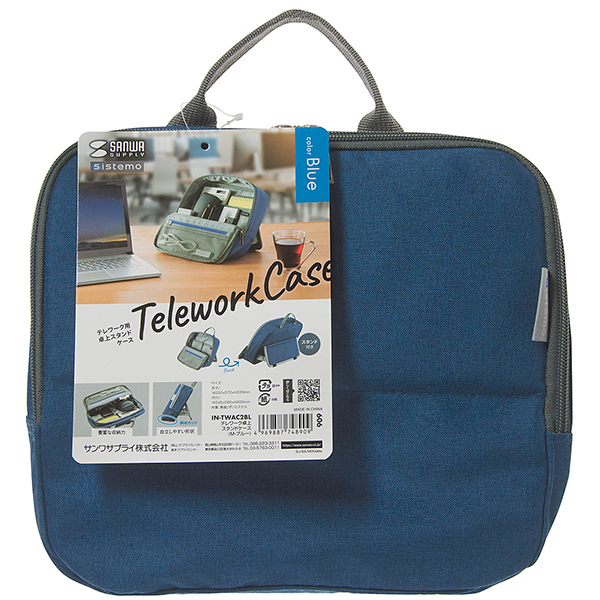 SANWA IN-TWAC2BL 스탠드 파우치·미니가방(M/블루)