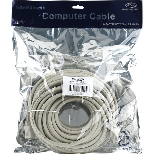 NETmate NMC-R300GN RGB 3+6 모니터 케이블 30m (베이지)