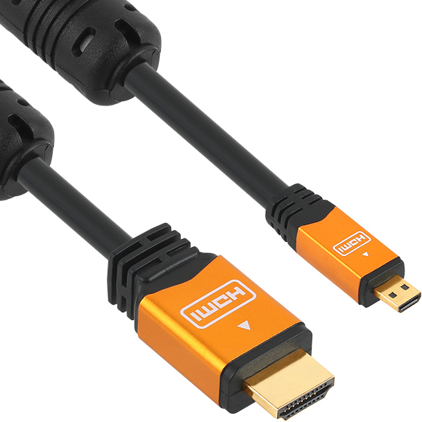 NETmate NMC-HDM05Z Micro HDMI 2.0 Gold Metal 케이블 0.5m